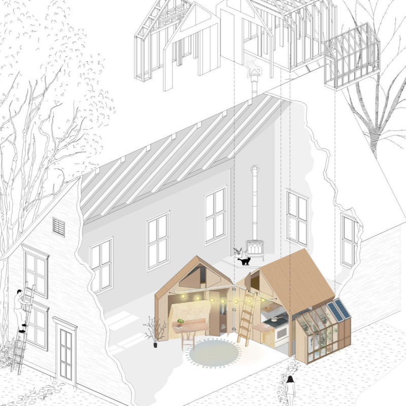 Charred Wooden Shingles and Indoor Gardening Define a Compact Urban Residence