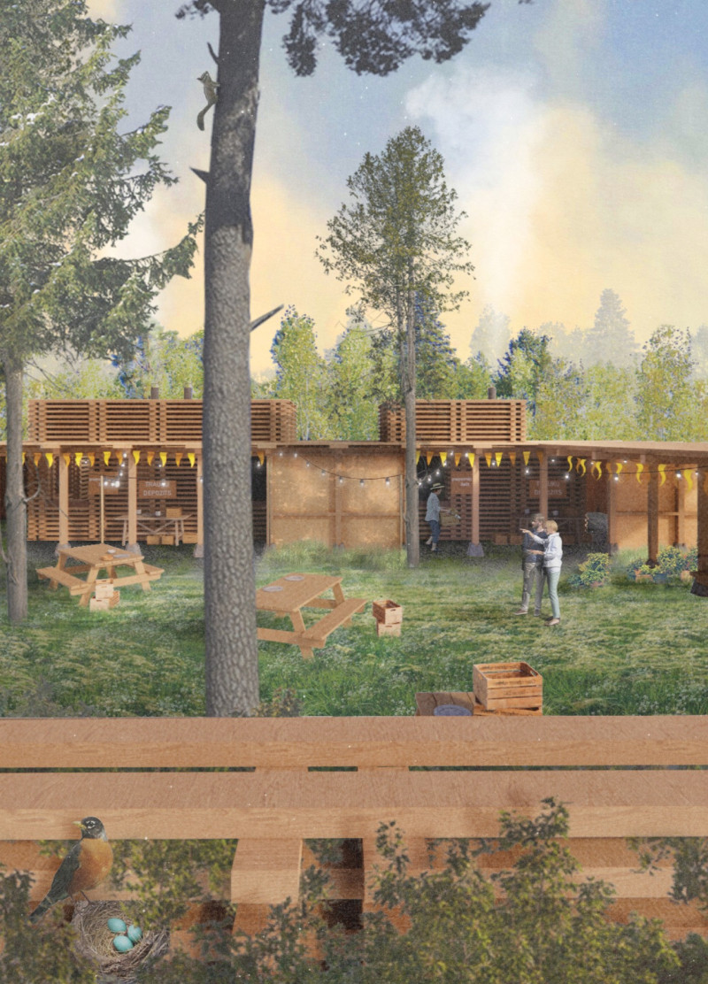 Charred Wooden Shingles And Stacked Plywood Create Engaging Community Spaces In Latvia's Forest  