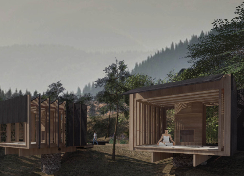 Eucalyptus and Composite Structures Create a Sanctuary for Holistic Wellness