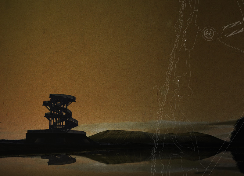 Spiral Viewing Tower Constructed with Charred Wooden Shingles and Sustainable Timber
