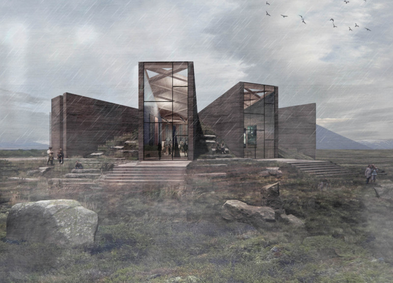 Rammed Earth Structure Embracing Volcanic Terrain With Flexible Timber Spaces For Cultural Engagement