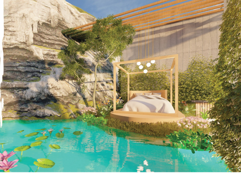 Seamless Integration of Cast-In-Place Concrete and Natural Stone in a Cliffside Residence
