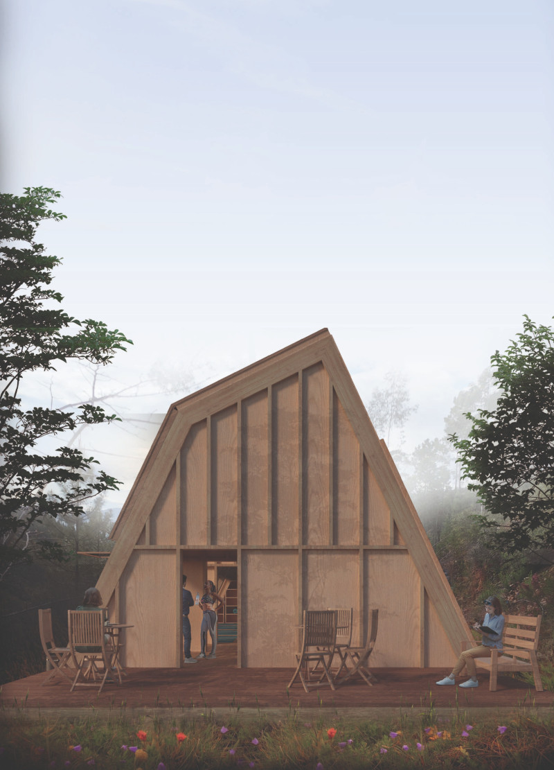 Triangular Structure Crafted With Cross-Laminated Timber Panels Committed to Natural Light and Serenity