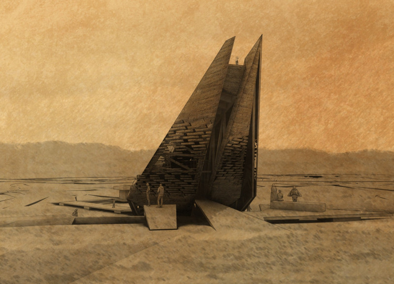 Basalt-Inspired Visitor Hub Featuring Reclaimed Steel and Sustainable Wood Solutions