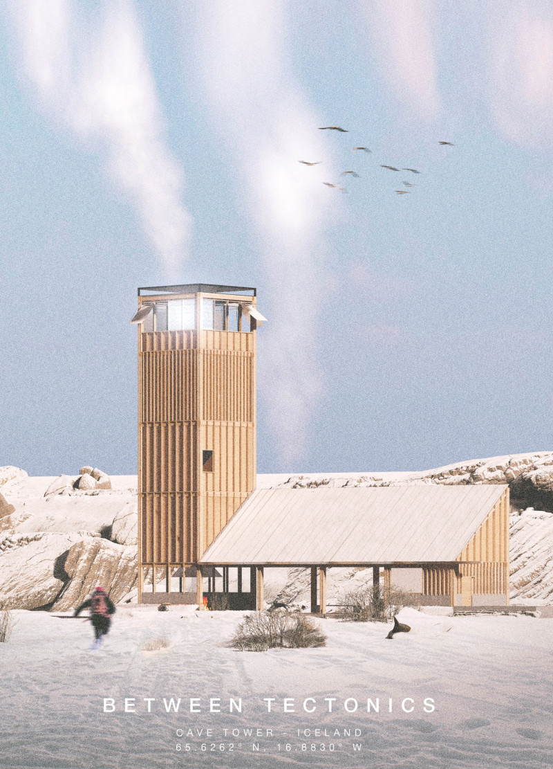Charred Wooden Shingles and Local Timber Create a Scenic Community Hub Overlooking Geothermal Landscapes