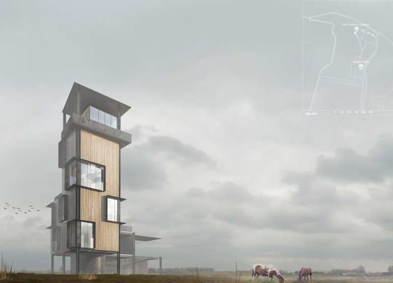 Terraced Living Spaces With Reinforced Concrete and Solar Integration In A Rural Setting