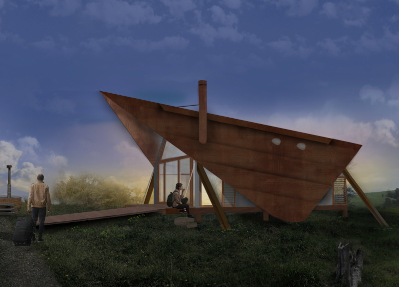 Corten Steel A-Frame Retreat Merging Sustainable Timber with Natural Surroundings  