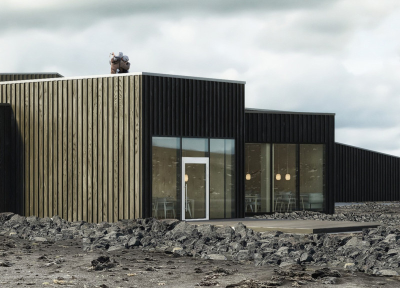 Charred Wooden Shingles Enveloping a Volcanic-Inspired Coffee Facility