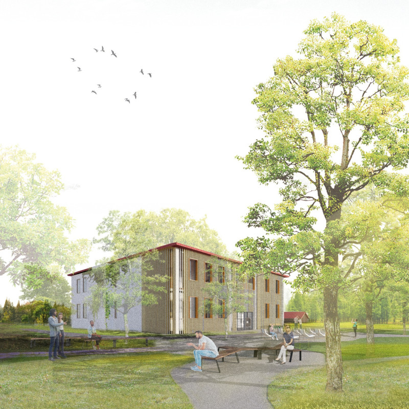 Recycled Azobe Strips Envelop a Community Space Focused on Cultural Heritage