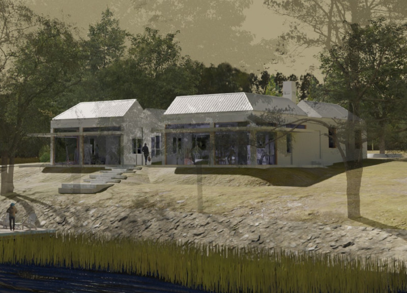 Charred Wooden Shingles and Natural Ventilation in a Community-Centric Space  