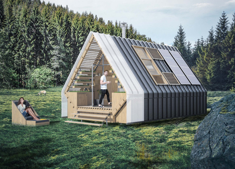 Charred Wooden Shingles and Polycarbonate Facade Create Harmonious Eco-Friendly Living Space  