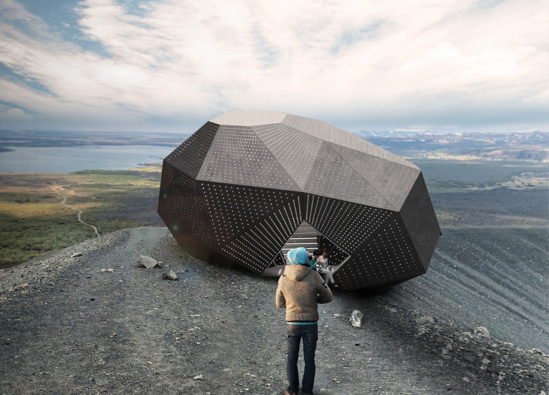 Polyhedral Metal Panels Embracing Natural Landscapes in a Sustainable Lookout Point
