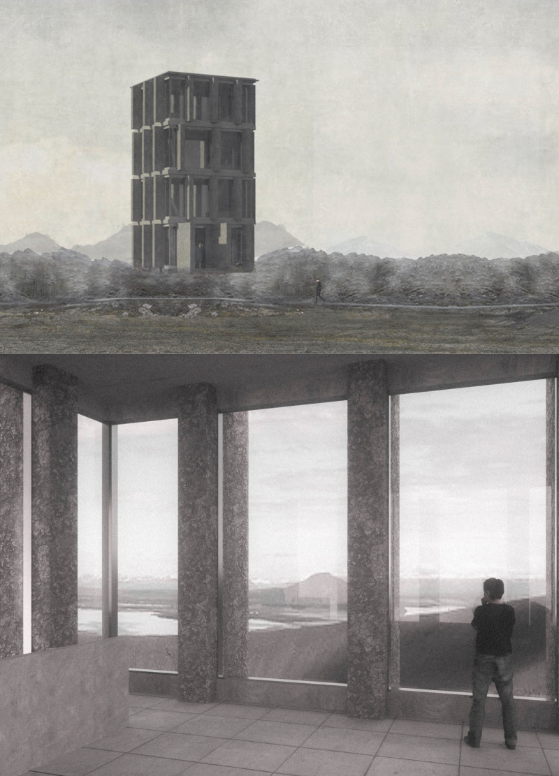 Bush-Hammered Concrete With Expansive Glass Facades Overlooking Volcanic Landscapes