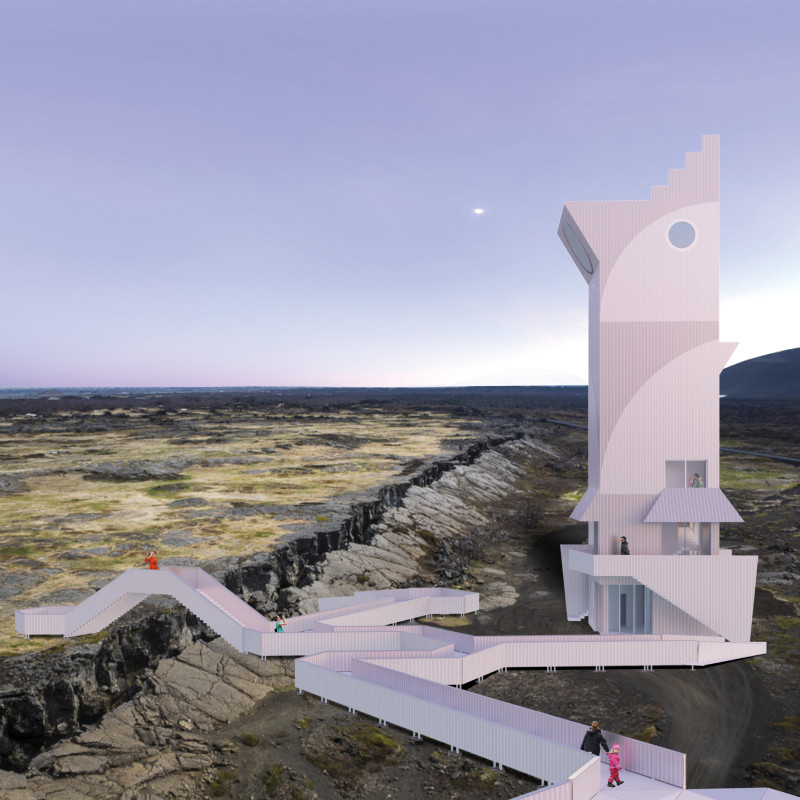 Cross-Laminated Timber Tower Nestled in Iceland's Geothermal Landscape  