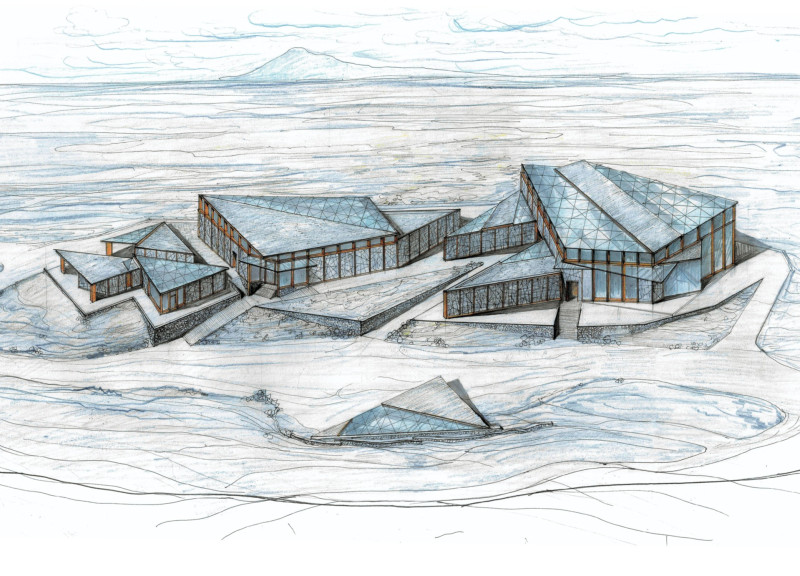 Volcanic Rock and Timber Fusion in A Landscape-Integrated Café  