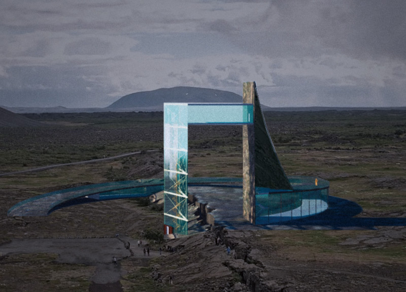 Volcanic Rock and Glass Towers Forming Educational Pathways in Iceland's Geothermal Landscape