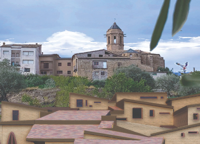 Natural Stone Facades and Adobe Construction in a Community Cultural Center  