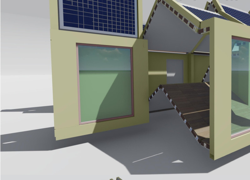 Solar-Powered Modular Home With Metal Framework and Natural Wood Accents  