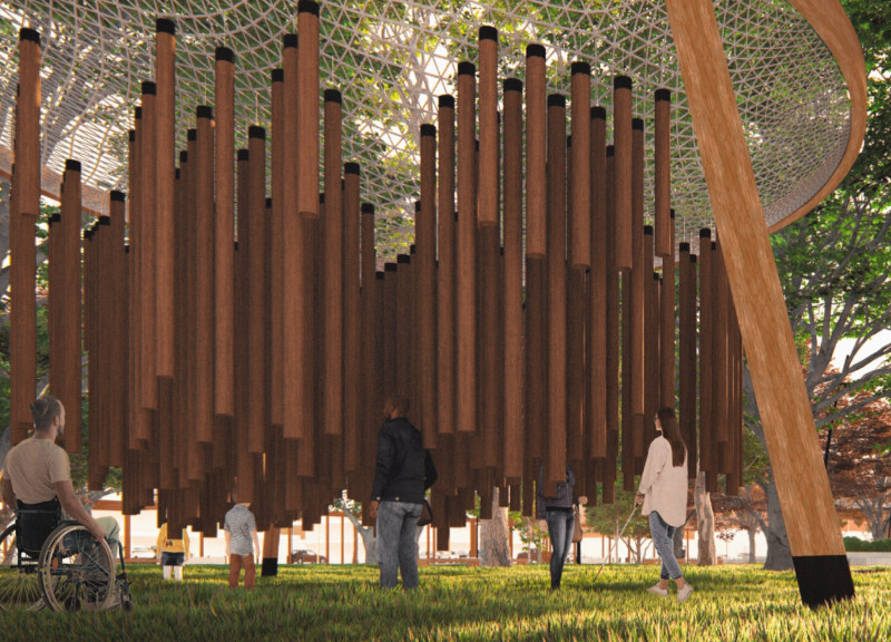 Crown Shyness and Laminated Timber Create An Immersive Sensory Pavilion