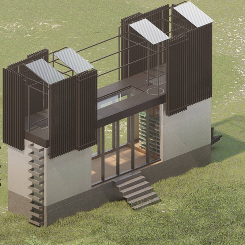 Bioclimatic Blades and Aeroponic Systems in a Sustainable Mobile Residence  
