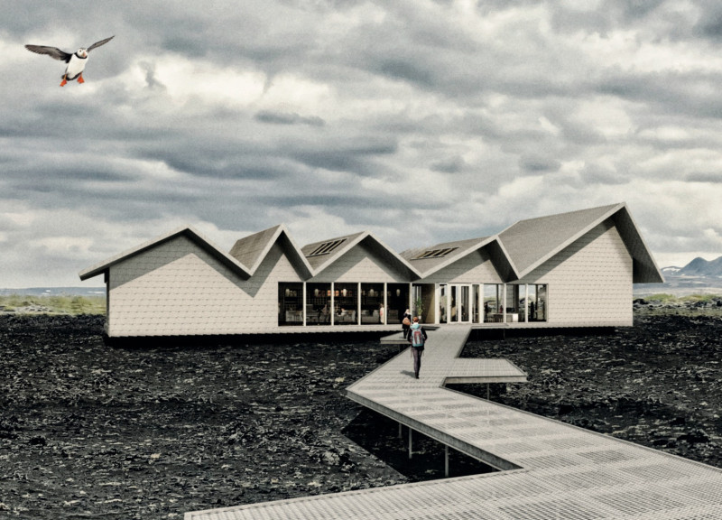 Zigzag Roof Structure Embracing High-Performance Glazing and Natural Timber Finishes in a Volcanic Landscape