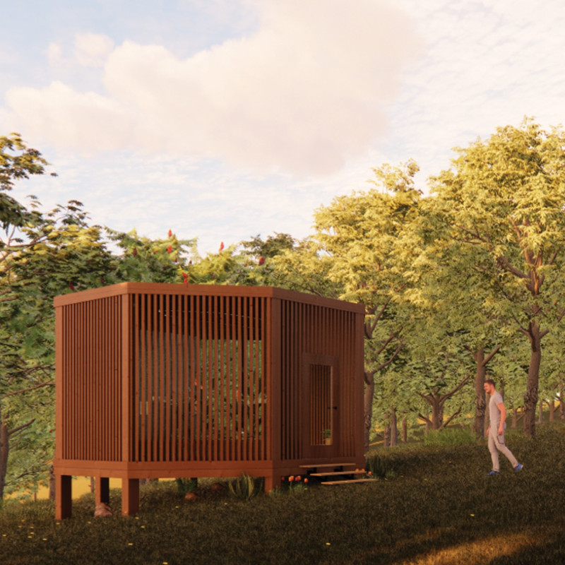 Charred Wooden Shingles and Cross-Laminated Timber Define a Serene Meditation Retreat  