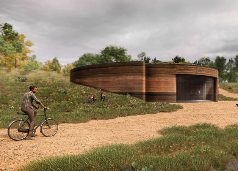 Rammed Earth Walls and Green Roofs Creating Cohesive Community Spaces