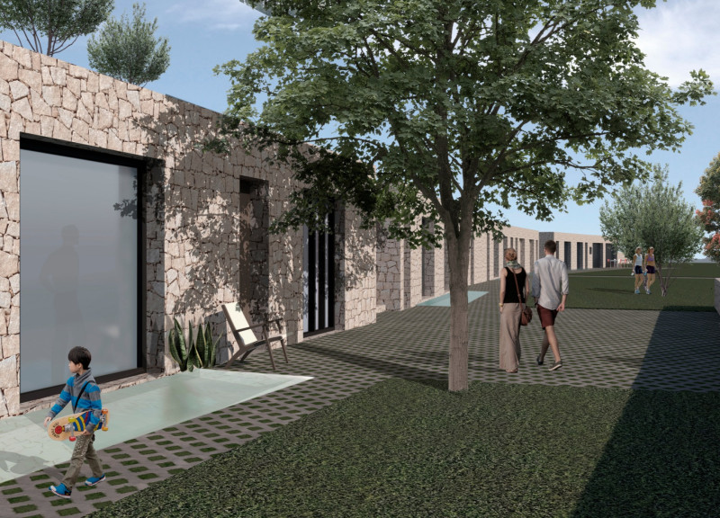 Water-Integrated Community Spaces Accompanied by Local Stone and Timber Framing