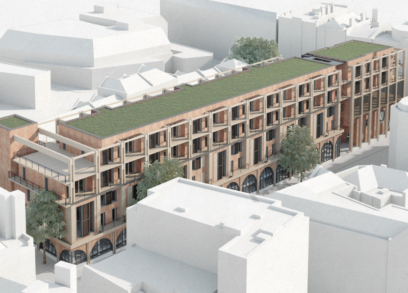 Vertical Street Integration With Sustainable Concrete and Wood Elements in Urban Housing Design  