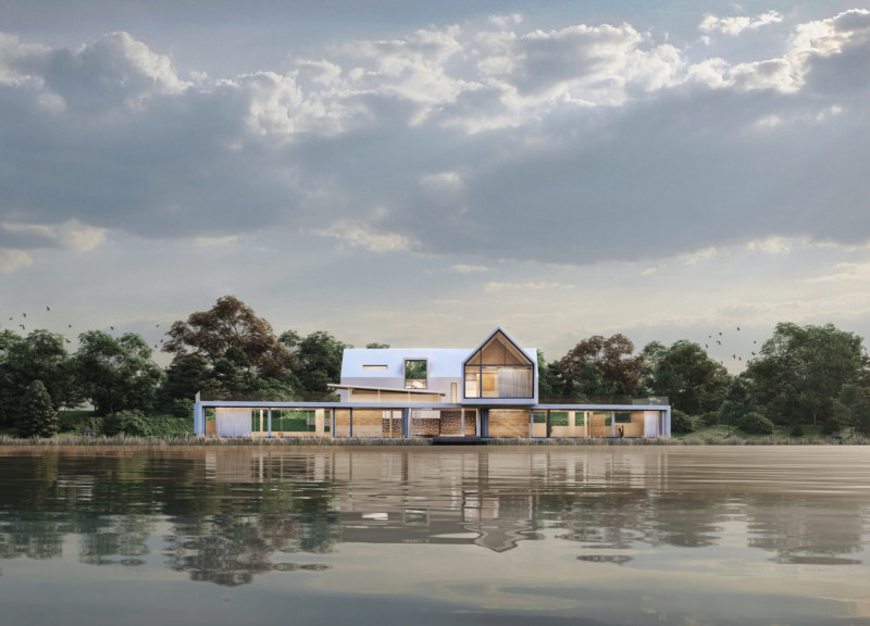 Charred Wooden Shingles and Cross-Laminated Timber Panels Define Sustainable Lakeside Living