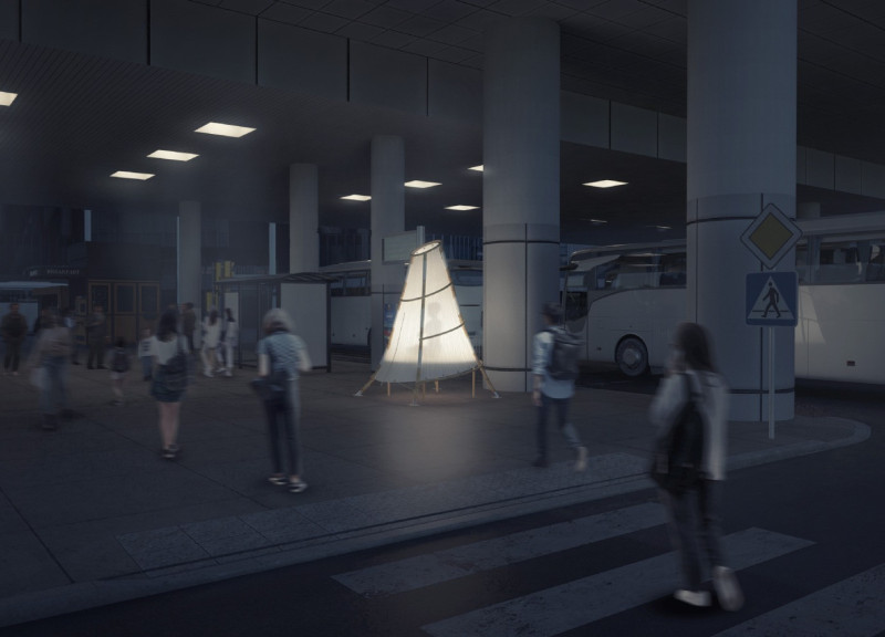 Natural Fabric Canopy Enhanced by Bamboo Structure for Mindful Urban Retreat  