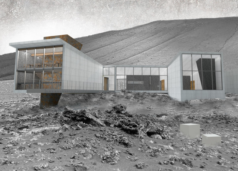Geothermal Heating Elements and Volcanic Ash Materials Define a Multifunctional Community Space in Iceland