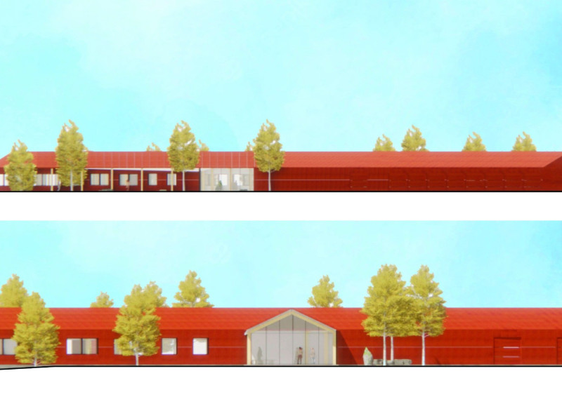 Weathered Steel Roofs and Cross-Laminated Timber Create a Sustainable Community Hub  