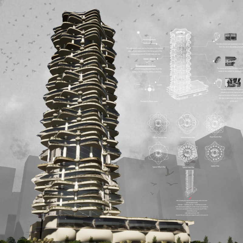 Vertical Farm Incorporating Local Stone And Sustainable Vegetation Within A Twisting Concrete Structure