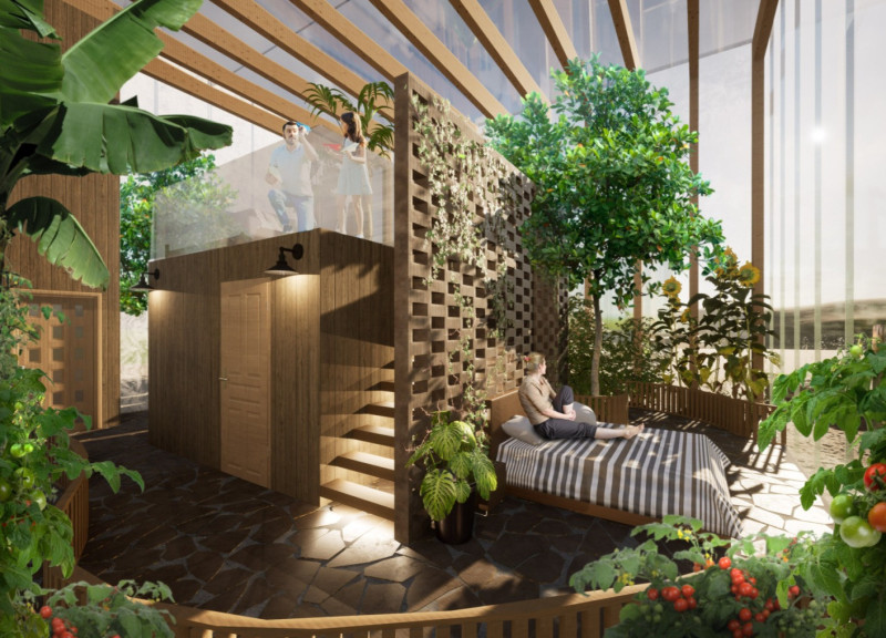 Cross-Laminated Timber Structures Embrace Nature Within a Geothermal Greenhouse Retreat