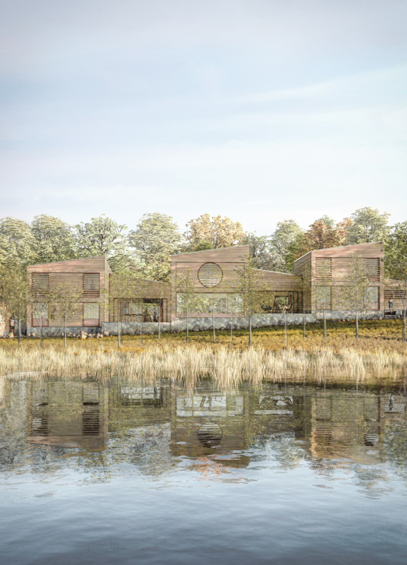 Circular Window Design and Local Timber Construction for Creative Retreat Cabins