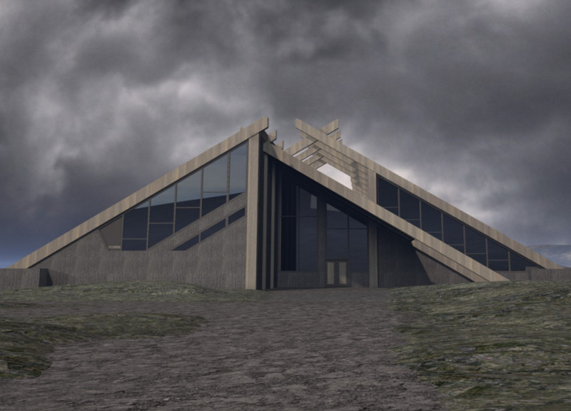 A-frame Structure Featuring Local Birch and Passive Glazing Integration for Eco-Friendly Visitor Experience  