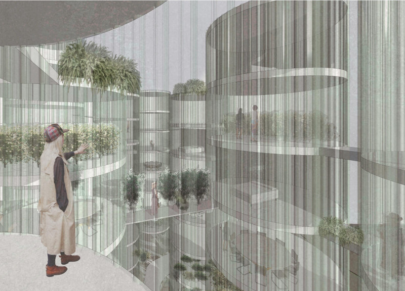 Biophilic Living Through Algae Tubes and Vertical Gardens in Modular Design  