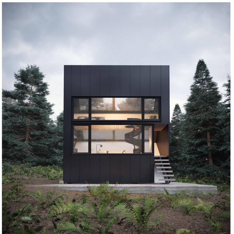 Cedar-Clad Retreat Featuring Sustainable Natural Insulation and Expansive Glass Elements
