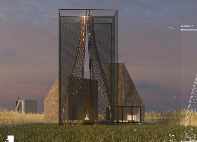 Charred Wooden Shingles and Straw Insulation in a Communal Retreat Embracing Nature