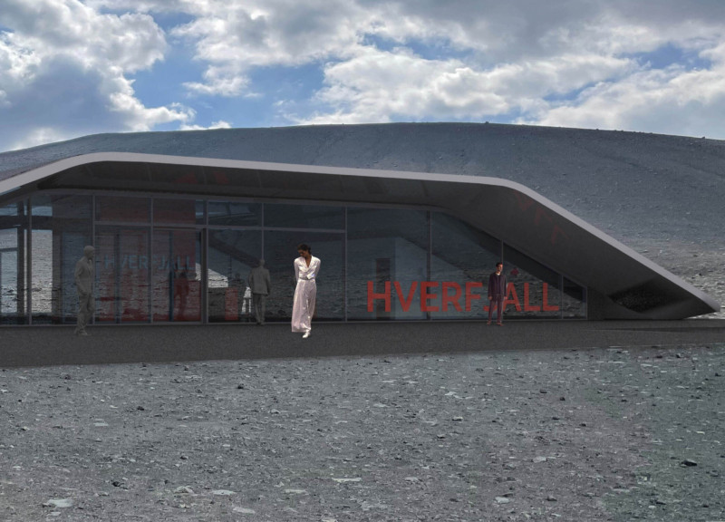 Polished Concrete Shell Embracing Volcanic Terrain as a Seismic Community Space