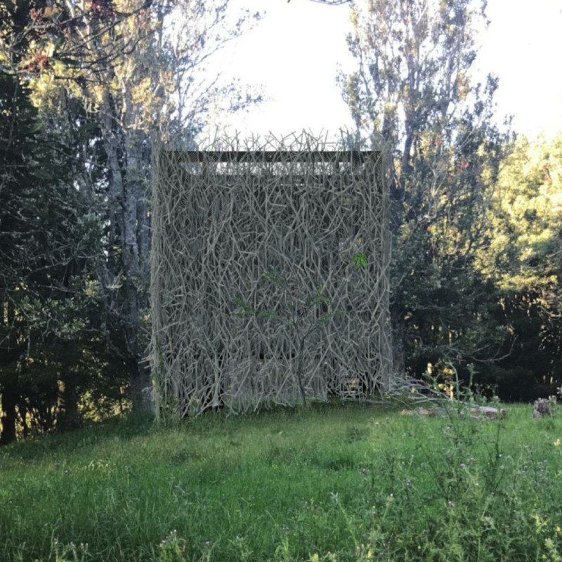 Branch Wall Sanctuary Crafted From Local Thatch and Polycarbonate Panels in Aotearoa