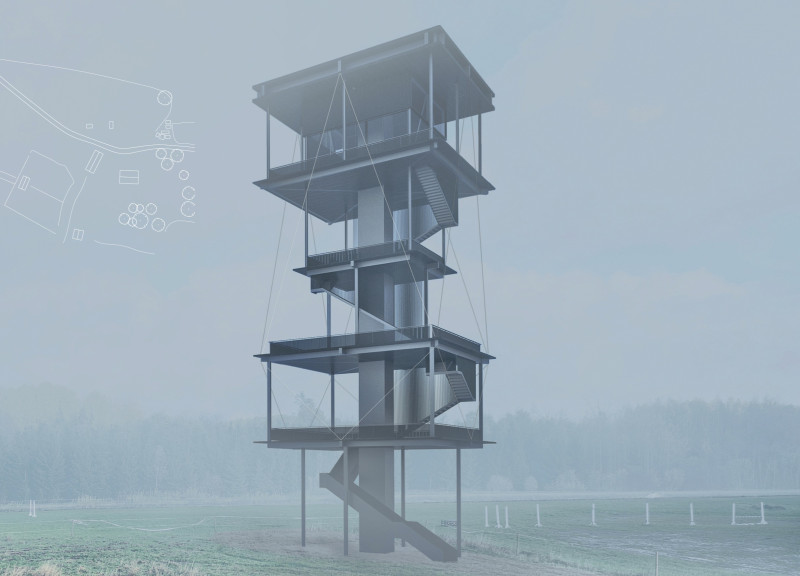 Tensioned Cables and Glass Facades Elevate a Community Observation Tower in Latvia  