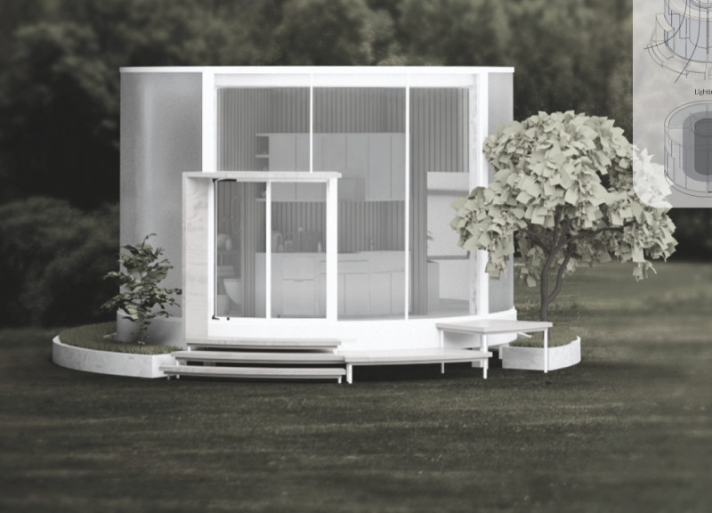 Circular Living Spaces Crafted from Structural Insulated Panels and Glass Facades