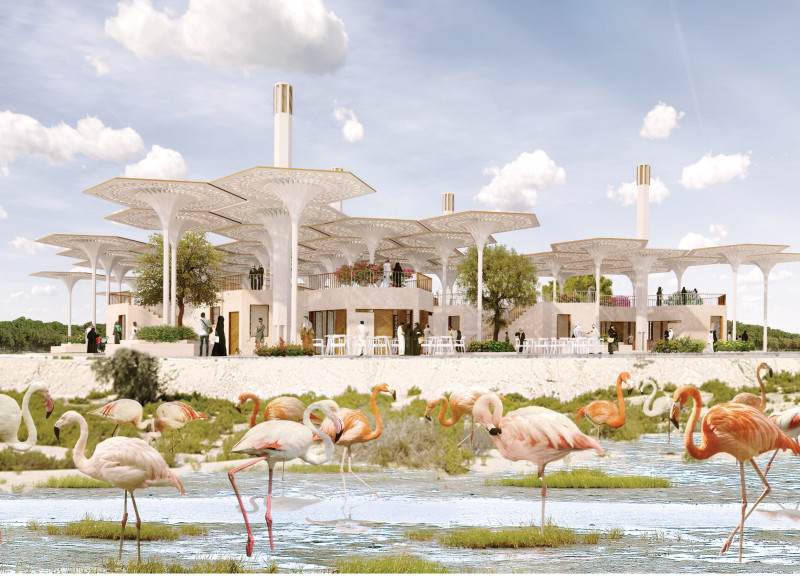 Windcatchers and Translucent Polycarbonate Panels in a Sustainable Visitor Center for Biodiversity Education
