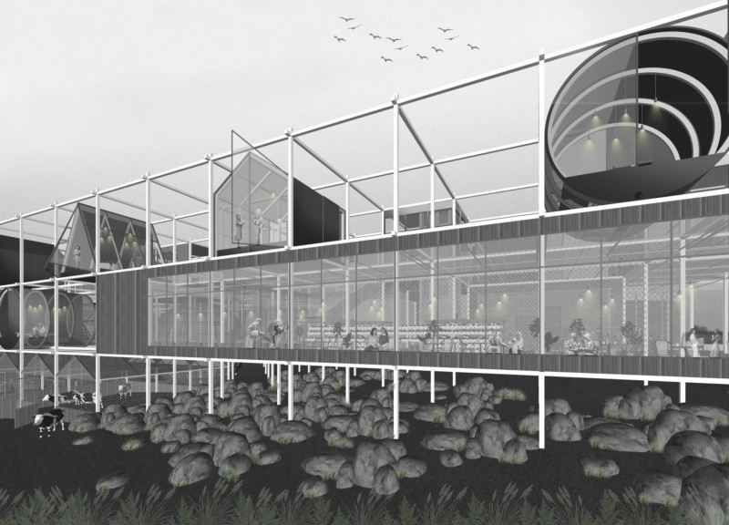 Elevated Dining Experience with Glass Facades and Indoor Aeroponics in a Volcanic Landscape  