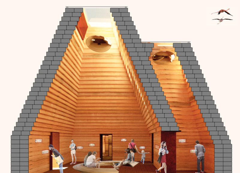 Corten Steel Structures and Rammed Earth Integration in a Circular Educational Hub