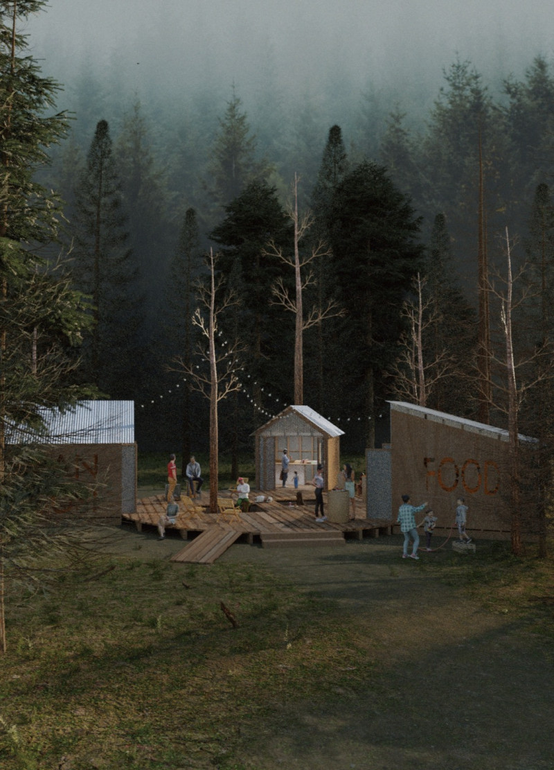 Cross-Laminated Timber and Charred Wood Create a Community Hub in a Forested Setting