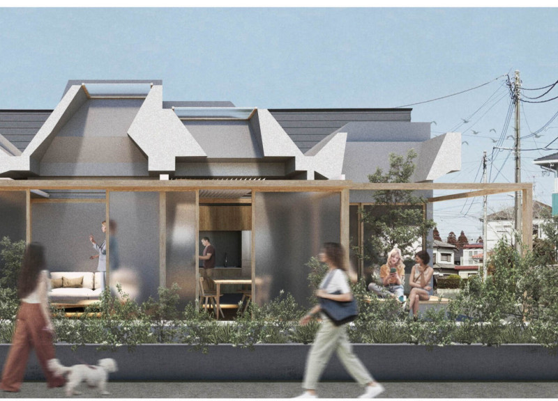 Charred Wooden Shingles and Cross-Laminated Timber Panels Defining A Multifunctional Community Hub
