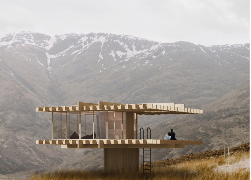 Charred Wooden Shingles and Expansive Glass Facades in a Compact Mountain Retreat  